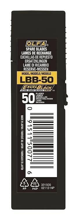 Лезвие OLFA BLACK MAX сегментированное, 8 сегментов, 18х100х0,5мм, 50шт OL-LBB-50 — изображение 2
