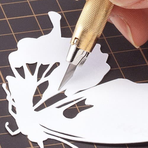 Нож OLFA " Utility Models" перовой дизайнерский, для точных работ, рукоятка с мини шпателем, 5 лезвий, 4мм OL-AK-5