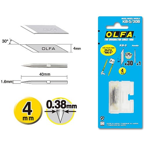 Специальные лезвия OLFA для ножа OL-AK-5 в боксе-подставке, игла 1,6мм 4мм/30 шт OL-KB-5 — изображение 10