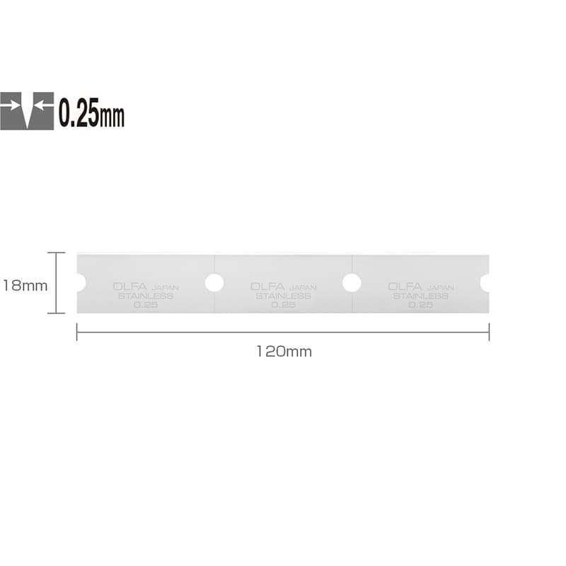Лезвие OLFA прямое 120 мм для скребков GSR-1/3 B, GSR-2, 30 шт OL-GSB-1 S