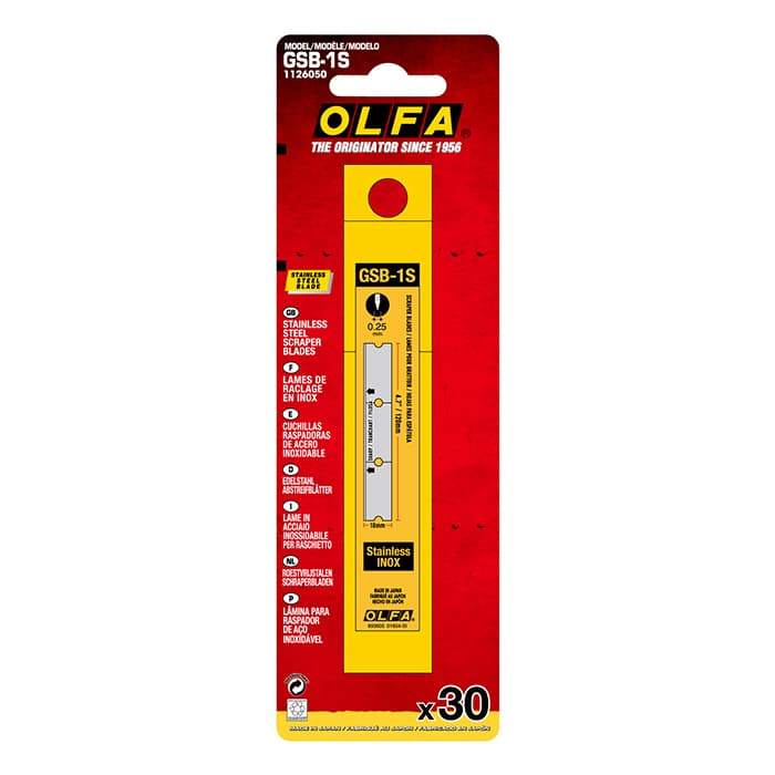 Лезвие OLFA прямое 120 мм для скребков GSR-1/3 B, GSR-2, 30 шт OL-GSB-1 S