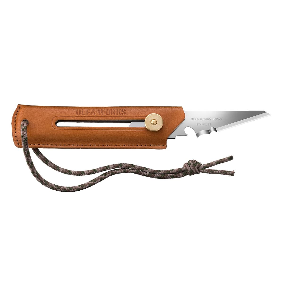 Многоцелевой нож OLFA WORKS BK1 CAMEL BUSHCRAFT KNIFE со сменным лезвием и чехлом OW-BK1 L-CL — изображение 2