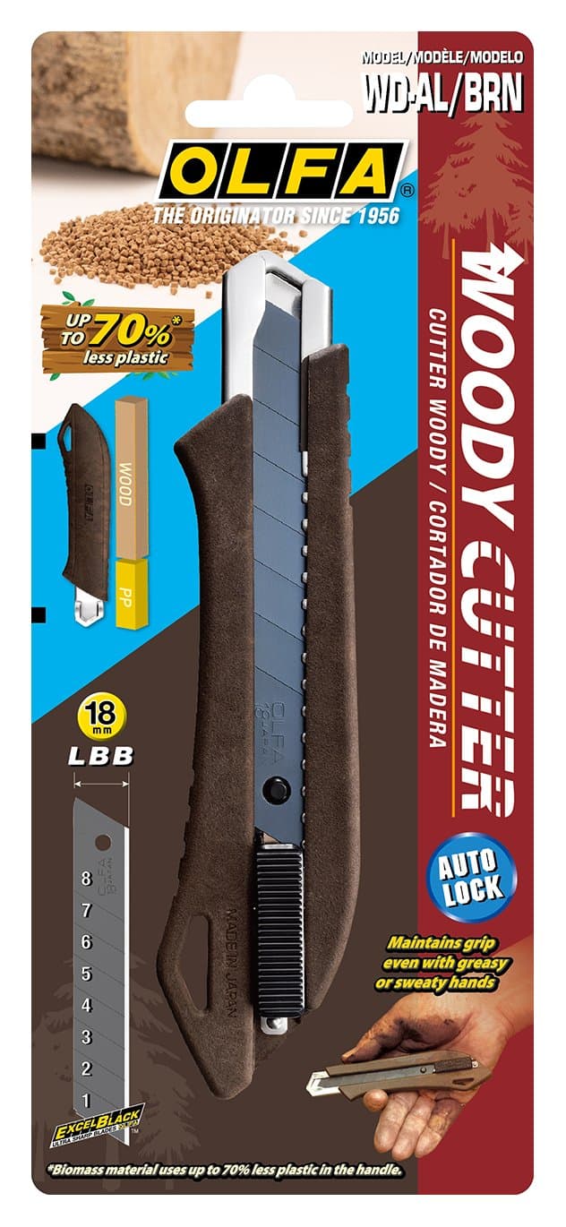 Универсальный нож OLFA WOOD-PP Models с сегментированным лезвием 18 мм OL-WD-AL — изображение 7