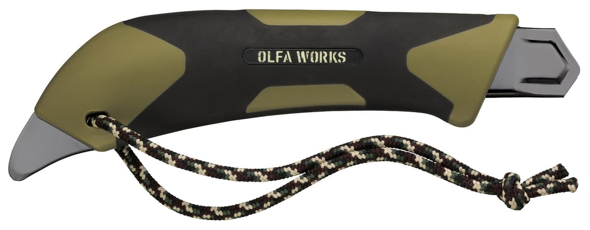 Универсальный нож OLFA WORKS FK1 FIELD KNIFE со сменным серрейторным лезвием для сложных материалов 18 мм OW-FK1-OD — изображение 2