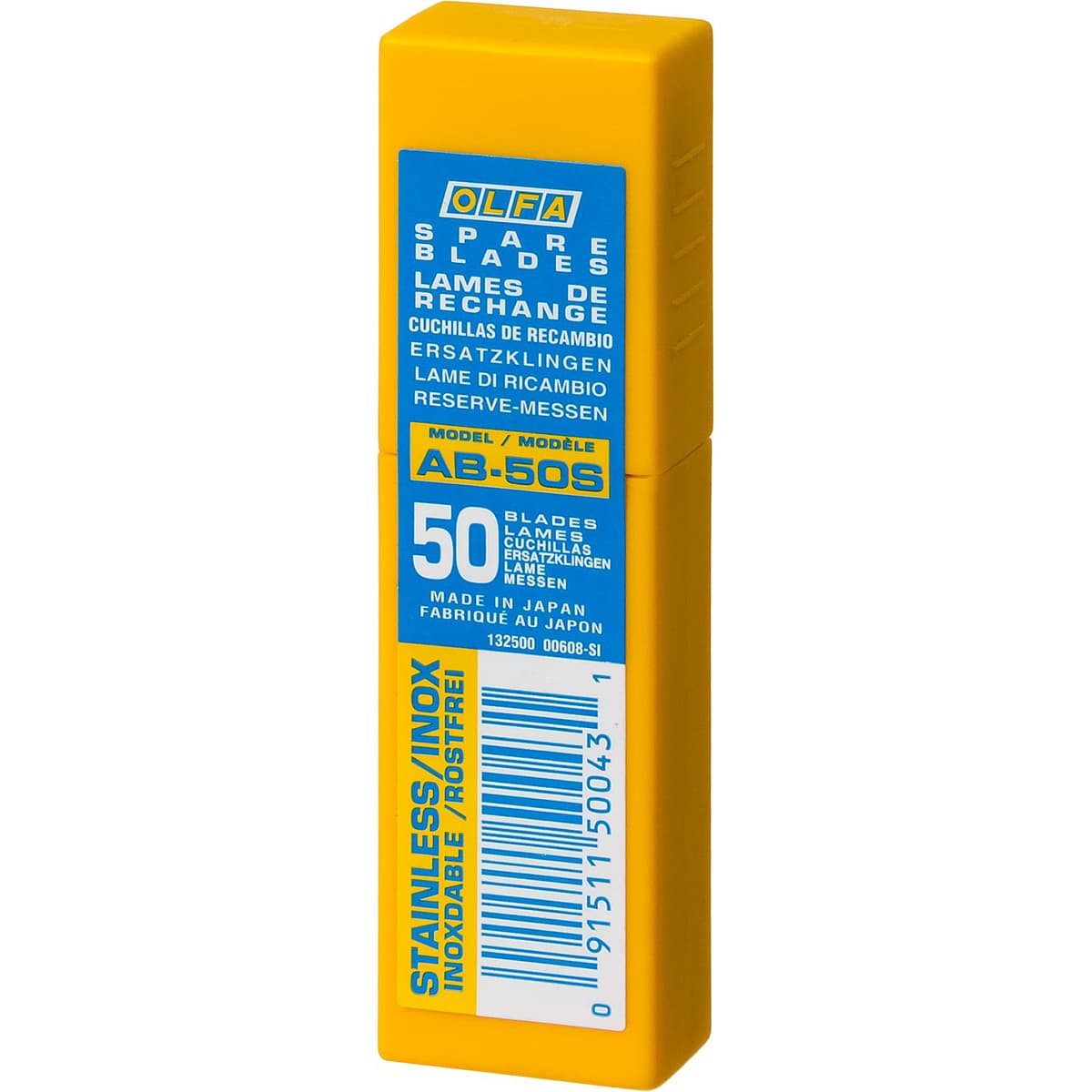 Лезвия OLFA сегментированные из нержавеющей стали, 9х80х0,38мм, 13 сегментов, 50шт OL-AB-50 S