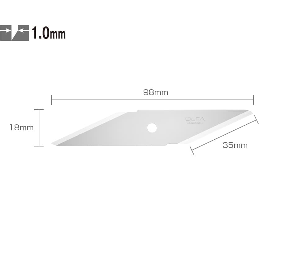 Лезвия OLFA для ножа CK-1, 18(35) х98х1мм, 2шт OL-CKB-1