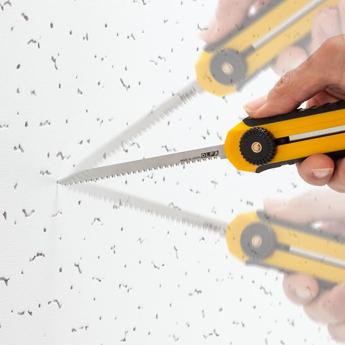 Мини ножовка OLFA по гипсокартону, полотно 95мм, нож AUTO LOCK с сегментированным лезвием 12,5мм, 2 в 1 OL-CS-5