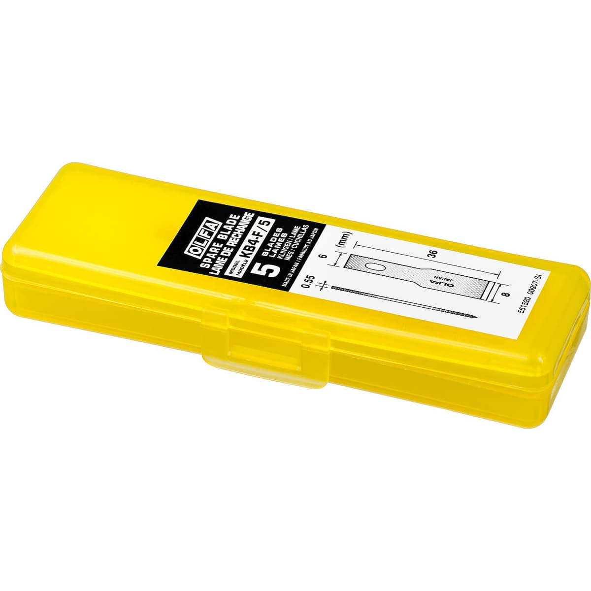 Лезвия OLFA лопаточные для ножа AK-4 6(8) х35,5х0,55 мм 5 шт OL-KB4-F/5