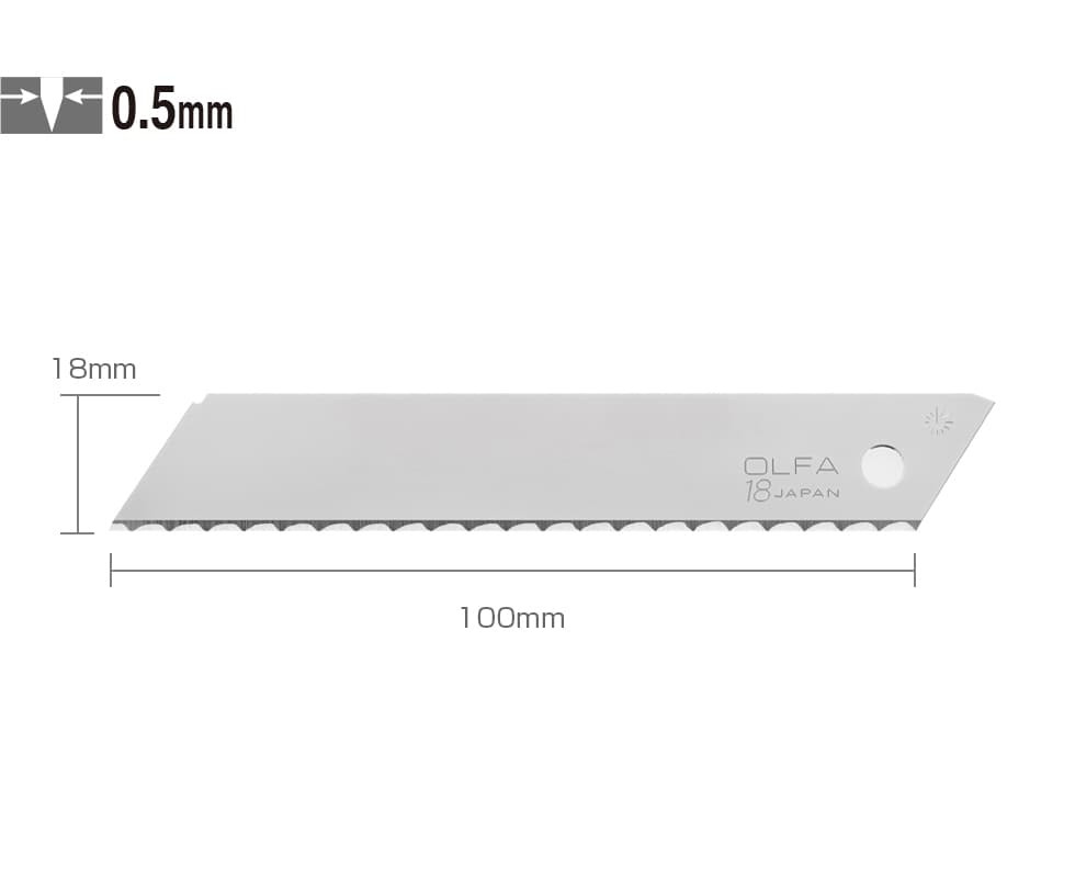Лезвие OLFA, несегментированное, серрейторная заточка 18 мм OL-LWB-3 B