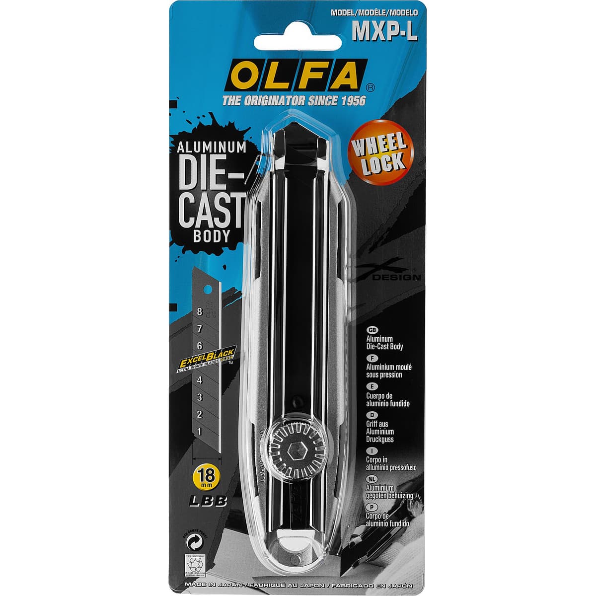 Нож OLFA с выдвижным лезвием, винтовой фиксатор, 18мм OL-MXP-L