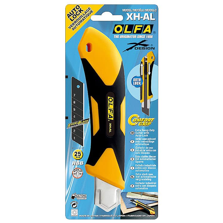 Нож OLFA " AUTOLOCK" с выдвижным лезвием, двухкомпонентный корпус, 25мм OL-XH-AL