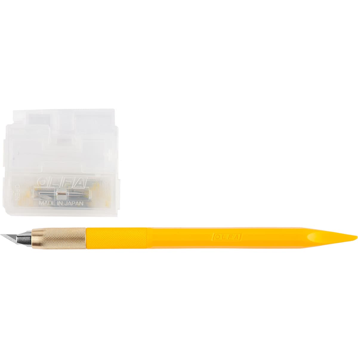 Нож OLFA " Utility Models" перовой дизайнерский, для точных работ, рукоятка с мини шпателем, 5 лезвий, 4мм OL-AK-5