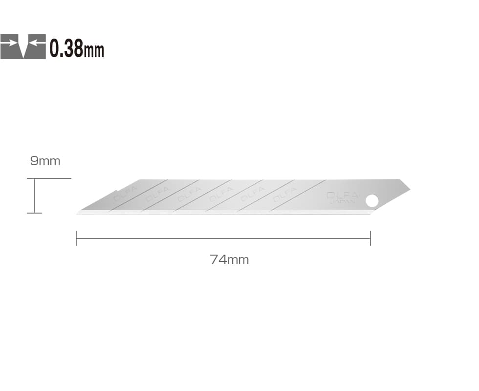 Лезвие OLFA сегментированное для графических работ, 9 мм, 10 шт, в боксе OL-SAB-10